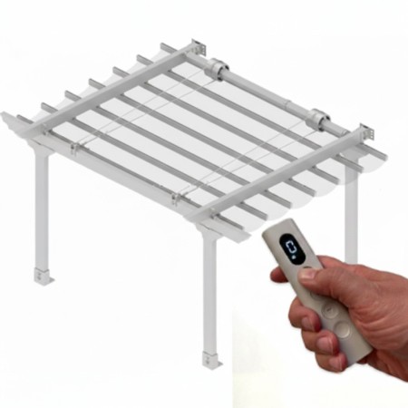 Kit pérgola motorizado 230V vía radio | Motor tubular con mando a distancia hasta 6m