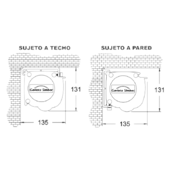 Soporte DESERT Gaviota original | Soporte pared cofre toldo Desert D1