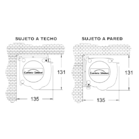 Soporte DESERT Gaviota original | Soporte pared cofre toldo Desert D1