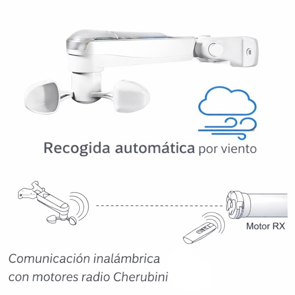 Anemómetro WindTec Cherubini Viento con Radio Integrada | Sensor automático para toldos
