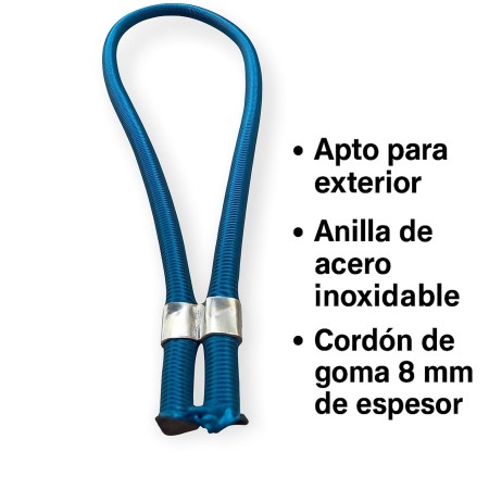 Tensor elástico 8 mm piscina con grapa inox