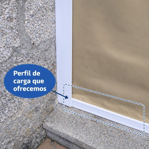 Perfil de carga para toldo vertical quitavientos | Contrapeso aluminio