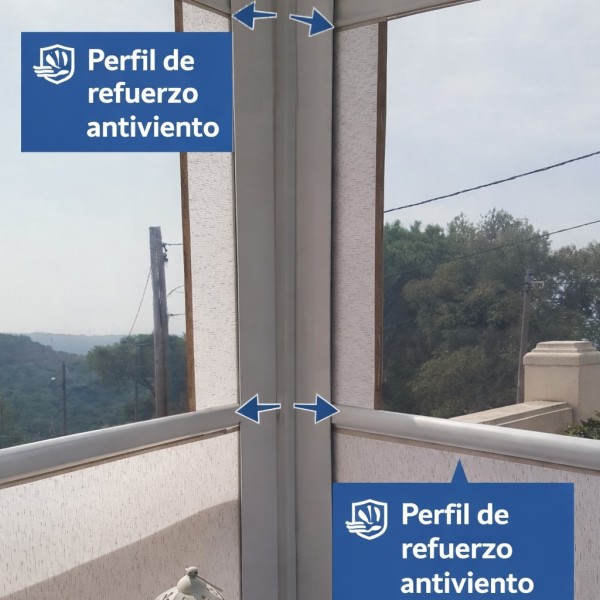 Perfil refuerzo toldo vertical quitavientos | Perfil antiviento aluminio