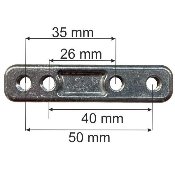 Regletas metálicas para brazo de toldo | pletinas de fijación interior | repuesto sujeción brazo toldo