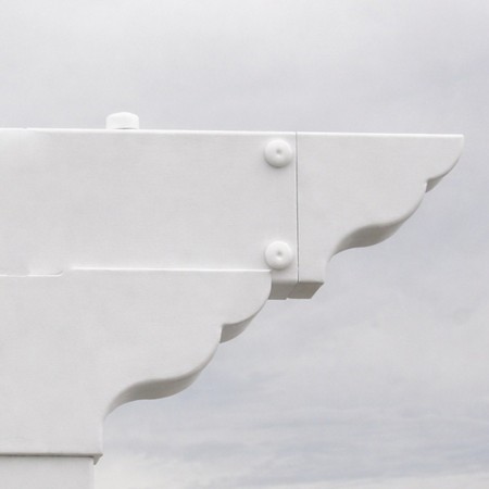 Embellecedor aluminio 80x40 para guía o tubo | terminal pecho paloma pérgola
