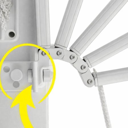 soporte capota instalado entre paredes fijacion toldo