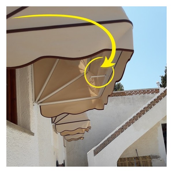 tiracordon capota instalado recogida toldo cuerda arcos