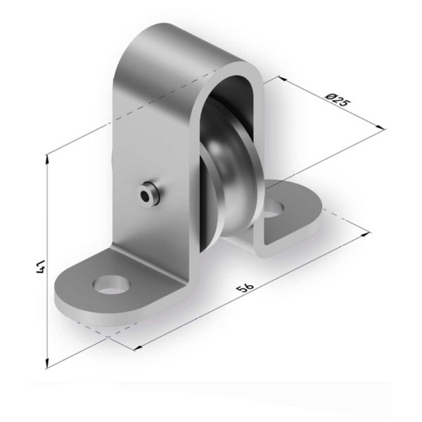 Polea metálica nº2 para pérgola corredera | polea cuerda 6 mm | recambio profesional