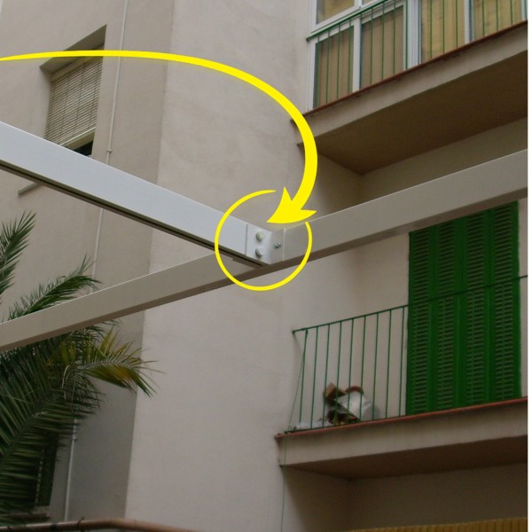 Soporte guía pérgola 80x40 aluminio | fijación reforzada | incluye tornillos