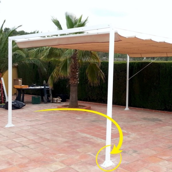 Base grande para pérgola 80x40 | soporte suelo aluminio 24x13 cm | fijación firme