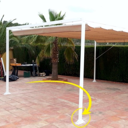 Base grande para pérgola 80x40 | soporte suelo aluminio 24x13 cm | fijación firme
