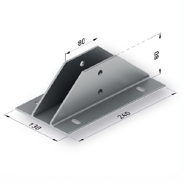 Base grande para pérgola 80x40 | soporte suelo aluminio 24x13 cm | fijación firme