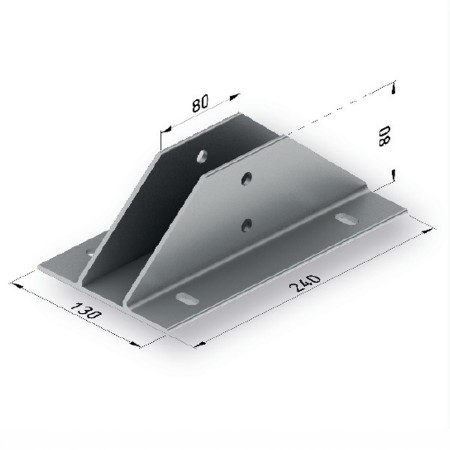 Base grande para pérgola 80x40 | soporte suelo aluminio 24x13 cm | fijación firme