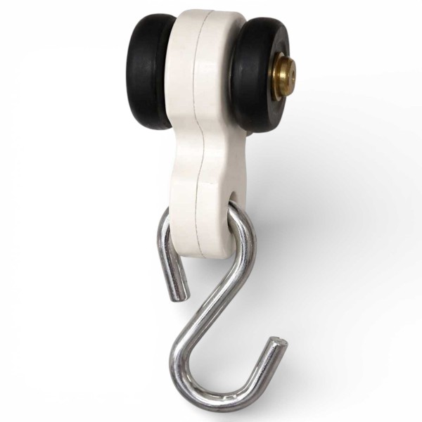 polea guia 80x40 instalada cortina con ollao