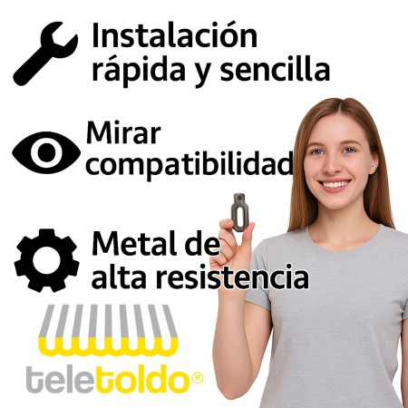 Gancho máquina toldo metálico | Recambio profesional
