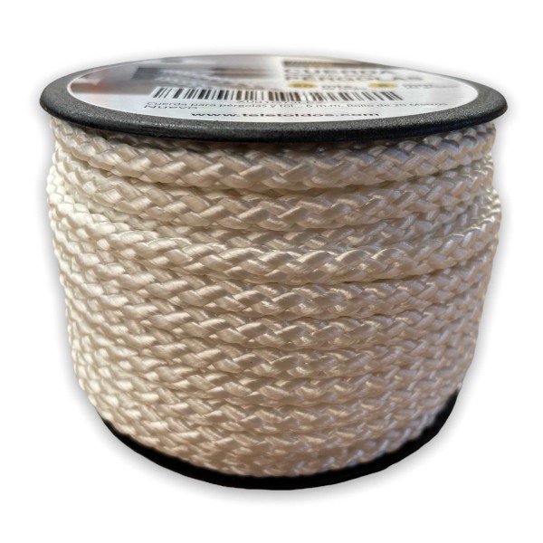Cuerda para Pérgola y Toldo 6 mm | Rollo 20 m Poliéster Trenzado | Cuerda Profesional Exterior