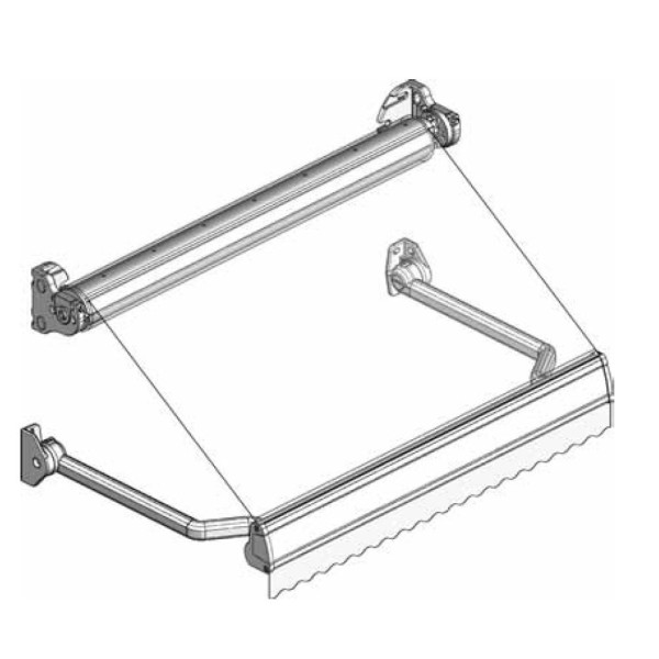 Brazos toldo punto recto aluminio | Juego profesional brazos portada