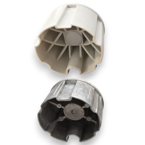 Casquillos Toldo Brazo Extensible Ø70 | Cuadradillo + Pivote (Juego 2 Piezas)