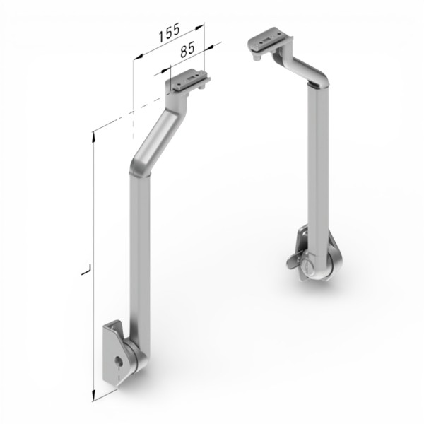 Brazos tensión toldo punto recto | Brazos Antiviento en aluminio