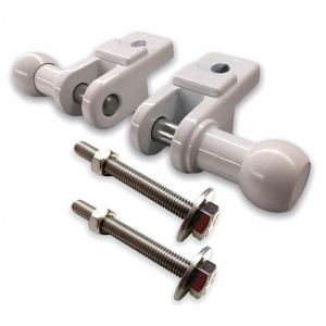 Juego de 2 Soportes de Brazo para Barandilla para Toldo Balcón ● Mano Derecha + Izquierda  ● Incluye Tornillos INOX