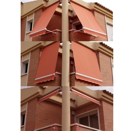 Soporte pared para toldo balcón | Adaptador soporte barandilla cangrejo | Alternativa barandilla cristal