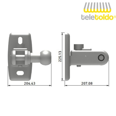 Kit soporte pared para toldo balcón con cangrejos incluidos | Fijación mural brazo balcón Teletoldo
