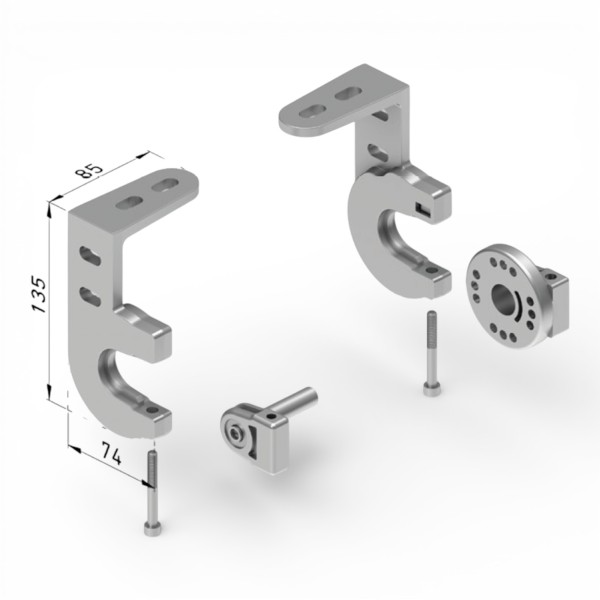 Juego de 2 soportes pared para toldo quitavientos | Anclajes a techo blancos