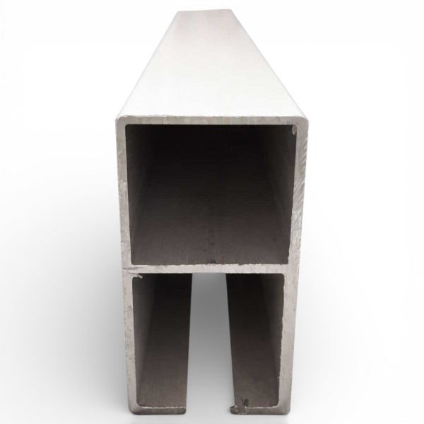 Perfil guía pérgola corredera 80x40 aluminio | 2 mm espesor | guía toldo corredero