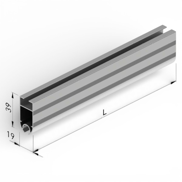 Palillo aluminio pérgola corredera | perfil para lona y poleas | guía superior toldo
