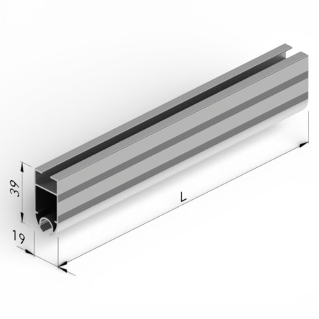 Palillo aluminio pérgola corredera | perfil para lona y poleas | guía superior toldo