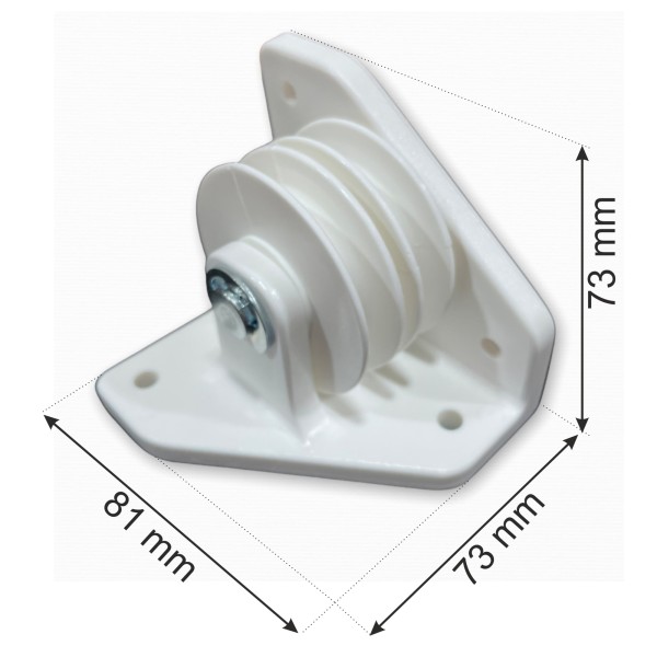 Polea doble lateral para pérgola corredera | polea para cuerda 6 mm | recambio profesional Teletoldo