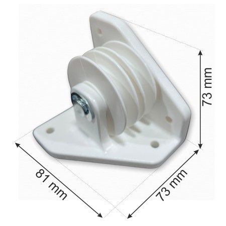 Polea doble lateral para pérgola corredera | polea para cuerda 6 mm | recambio profesional Teletoldo