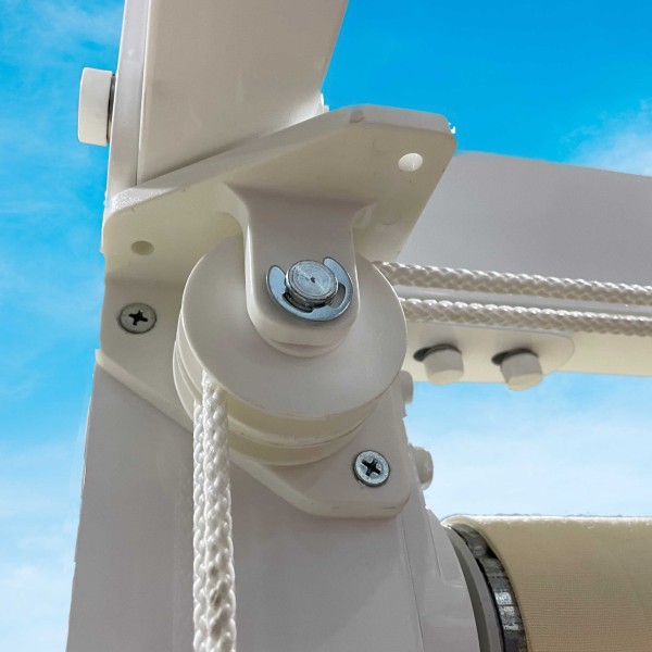 Polea doble lateral para pérgola corredera | polea para cuerda 6 mm | recambio profesional Teletoldo