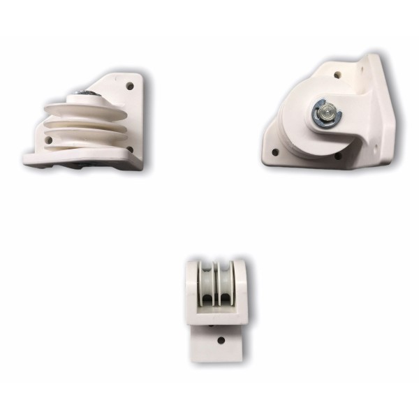 Kit de poleas para pérgola corredera Teletoldo con polea de nylon blanca