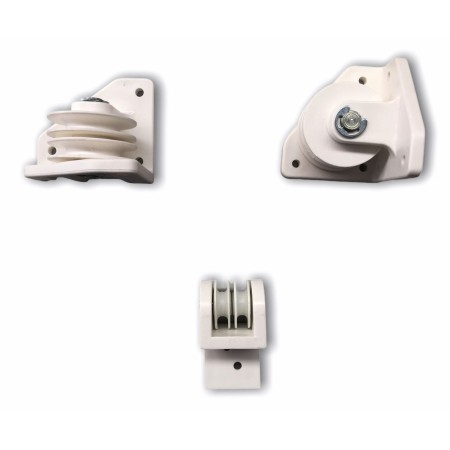 Kit de poleas para pérgola corredera Teletoldo con polea de nylon blanca
