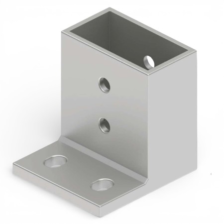 Base suelo para poste 80x40 | soporte aluminio pérgola | fijación firme exterior