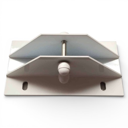 Soporte pie grande de aluminio 24x13 cm para pérgola 80x40 con 4 puntos de anclaje al suelo