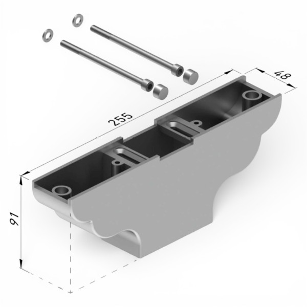 Capitel aluminio pérgola 80x40 | soporte unión poste viga frontal | incluye tornillería