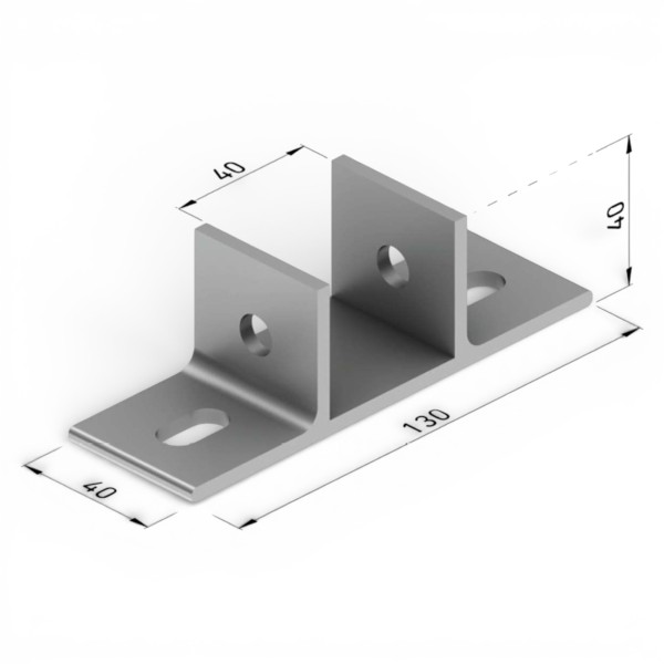 Soporte guía pérgola sobre viga | aluminio 40x40 compatible 80x40 | anclaje superi