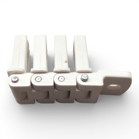 bisagra capota toldo 4 arcos pvc blanca