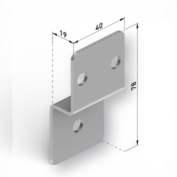 colgador capota toldo pieza metalica vista tecnica
