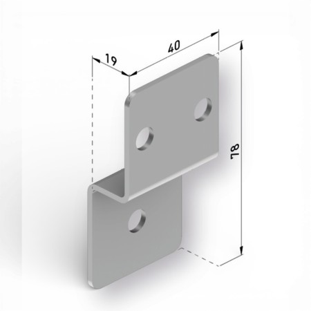 colgador capota toldo pieza metalica vista tecnica