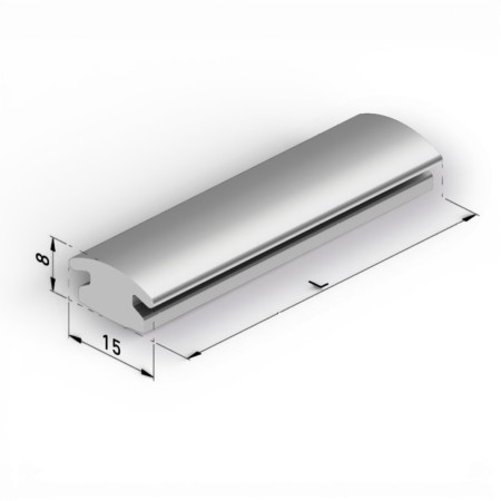 Perfil de goma capota toldo | Base para grapado lona (no universal) Teletoldo