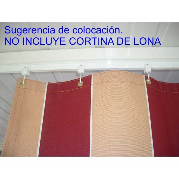 Riel aluminio cortina exterior | Carril para cortinas de porche, pérgola y terraza