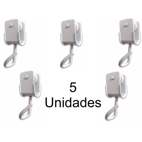 Poleas para riel de cortina | Pack 5 poleas corredizas para cortinas exteriores