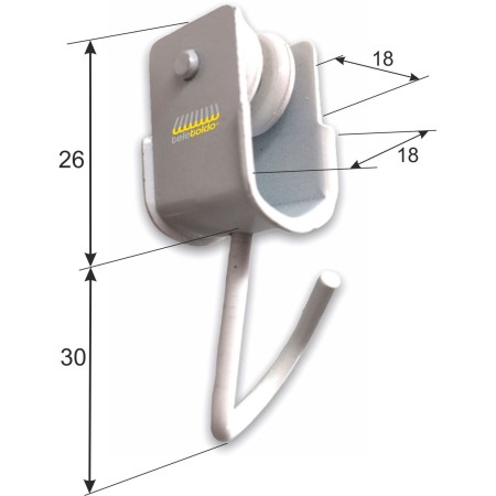 Poleas para riel de cortina | Pack 5 poleas corredizas para cortinas exteriores