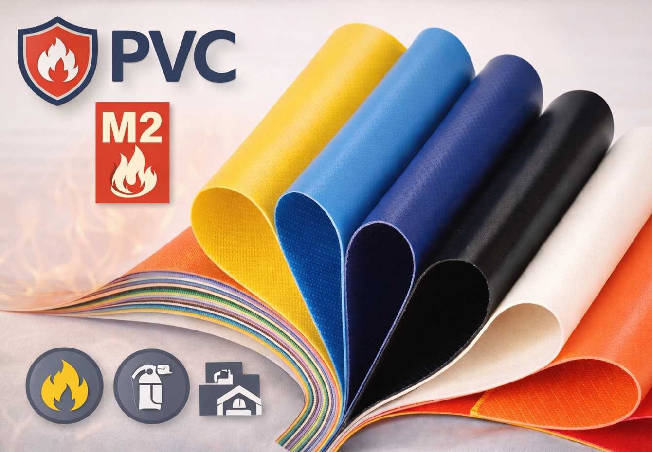 Lona PVC ignífuga M2 confeccionada a medida 580 g/m² con certificado