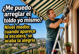 Reparar un toldo con escalera: cuando el arreglo ya exige más cuidado